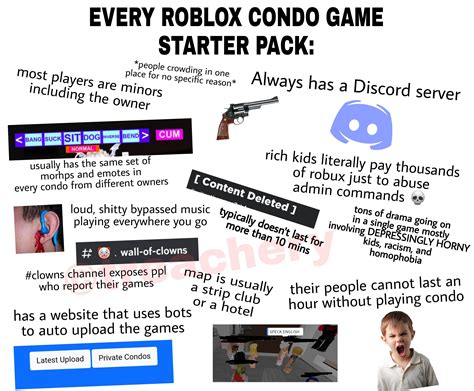 every roblox condo game starterpack coming from someone who。